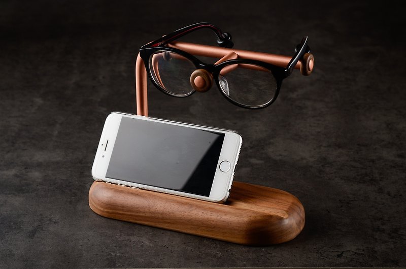 岛 木铜 眼镜架 - 眼镜盒/眼镜布 - 木头 咖啡色