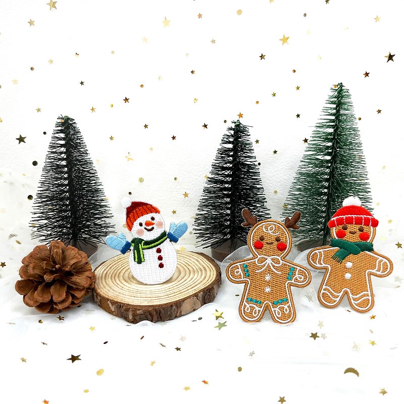 【刺绣贴纸】圣诞节 雪人 姜饼人 | Christmas | Xmas | 节日 - 贴纸 - 绣线 