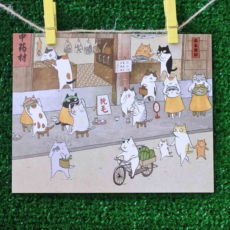 三猫小铺猫咪插画明信片(画家:猫小姐) – 挽毛师