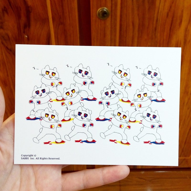 “土风舞猫猫”明信片 生日卡 设计 着色 插画 绘本 卡片 万用卡 艺术 美术 现代 情人 爱 特别 有趣 怪 特色 怪异 可爱 台湾 黄色 好玩 有趣 抢眼 潮 艺术 亮片 闪 酷炫 不一样 名牌 本土 外国人 送礼 礼物 观光 风格 品味 惊喜 美好 旅途 旅行 快乐 幸福 希望 祝福 心 结婚 求婚 送 限定 独家 情人节 感谢卡 感恩 原创 文创 鼓励 postercard birth