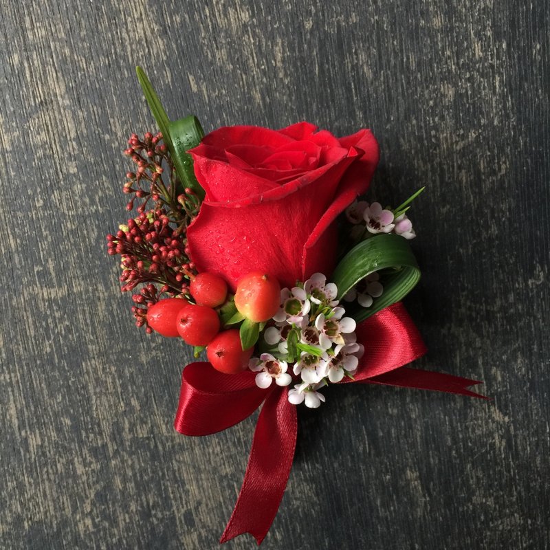 鲜花胸花|主婚人胸花|红色系|定制胸花