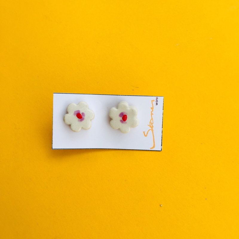 Ceramic earrings blossom 004