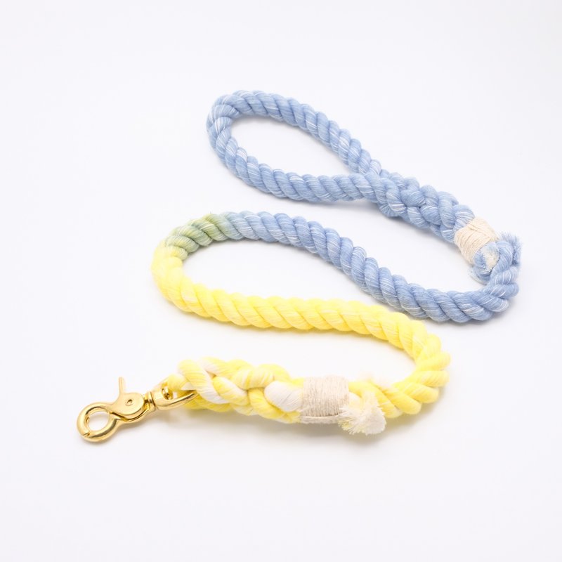 COTTON DOG LEASHES - BLUE/YELLOW
