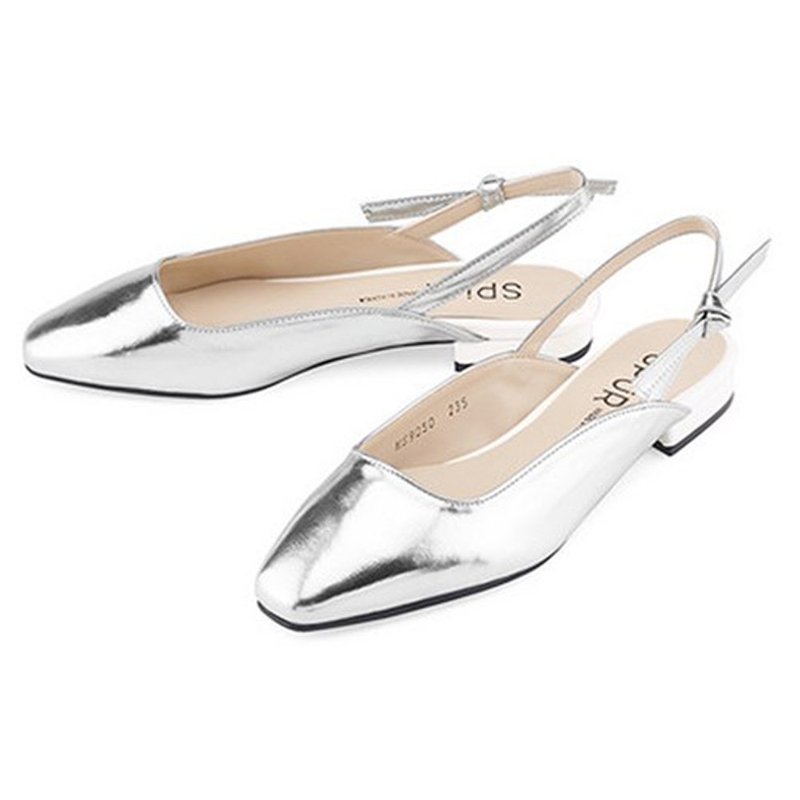 PRE-ORDER – SPUR 蝴蝶结后绊带平底鞋 MS9050 SILVER