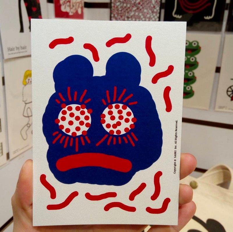 “蓝脸惊恐”明信片 生日卡 设计 着色 插画 绘本 卡片 万用卡 艺术 美术 现代 情人 爱 特别 有趣 怪 特色 怪异 可爱 台湾 黄色 好玩 有趣 抢眼 潮 艺术 亮片 闪 酷炫 不一样 名牌 本土 外国人 送礼 礼物 观光 风格 品味 惊喜 美好 旅途 旅行 快乐 幸福 希望 祝福 心 结婚 求婚 送 限定 独家 情人节 感谢卡 感恩 原创 文创 鼓励 postercard birth