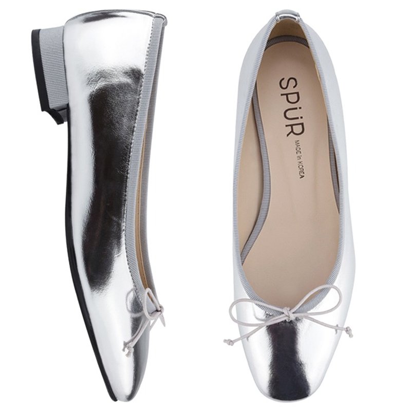 PRE-ORDER – SPUR 方形头平底鞋 LS9041 SILVER