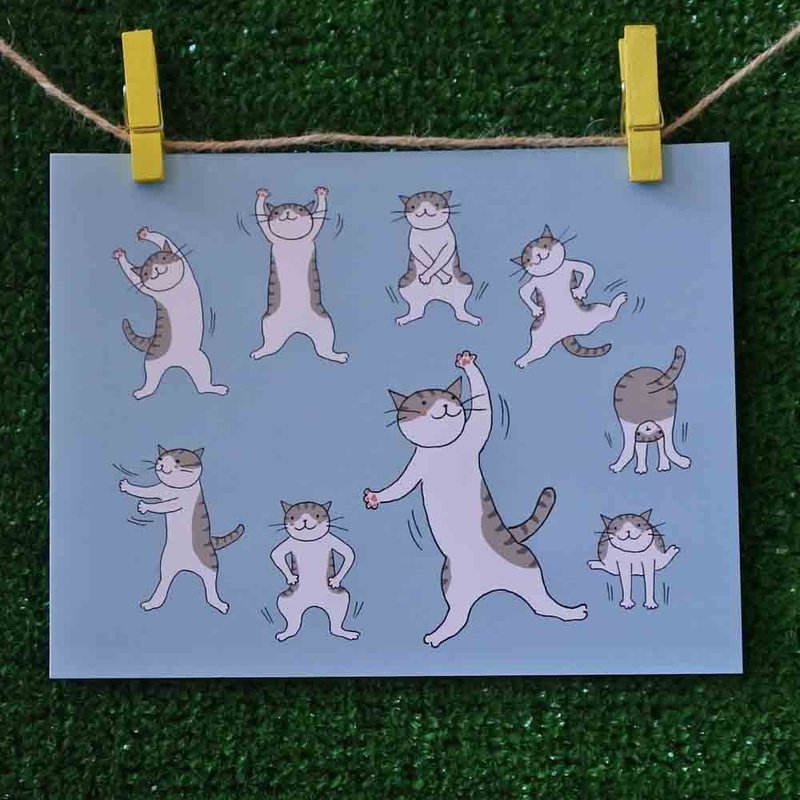 三猫小铺猫咪插画明信片(画家:猫小姐) – 猫咪操