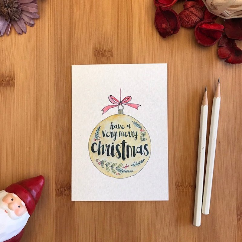CHRISTMAS BALL 圣诞卡 手绘插画 环保纸材 英国进口卡片 C075