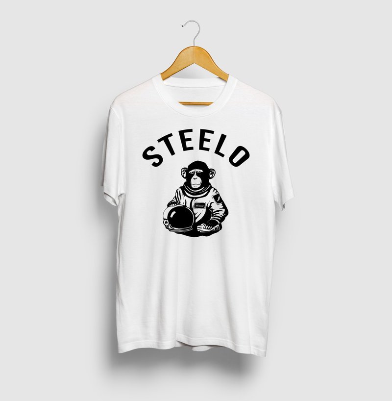 STEELO Chimpanzee Universe Animal Illustration Arch Logo T-shirt