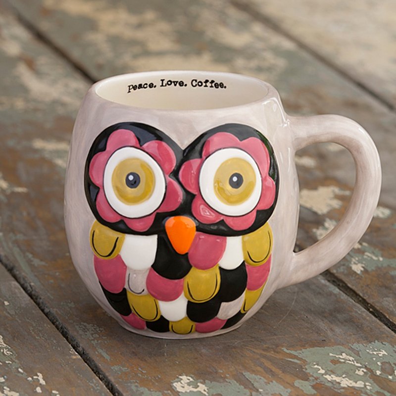 猫头鹰马克杯-米色12oz∣MUG149