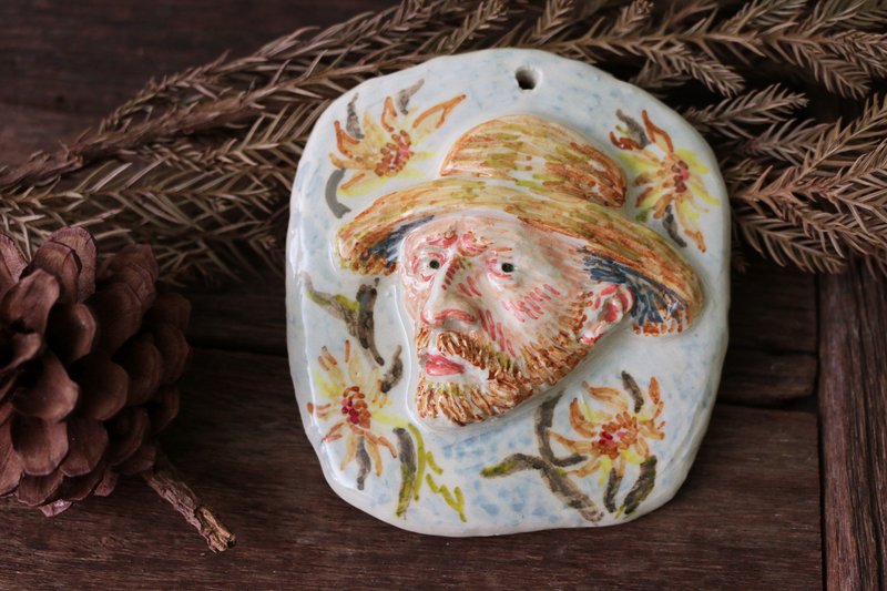 Ceramic Vangogh on frame
