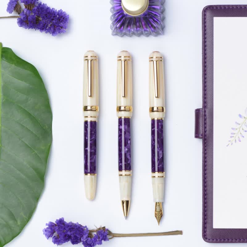 【钢珠笔】紫藤 | 优雅深紫 气质系文具 可定制 24小时出货 - 钢珠笔 - 压克力 紫色