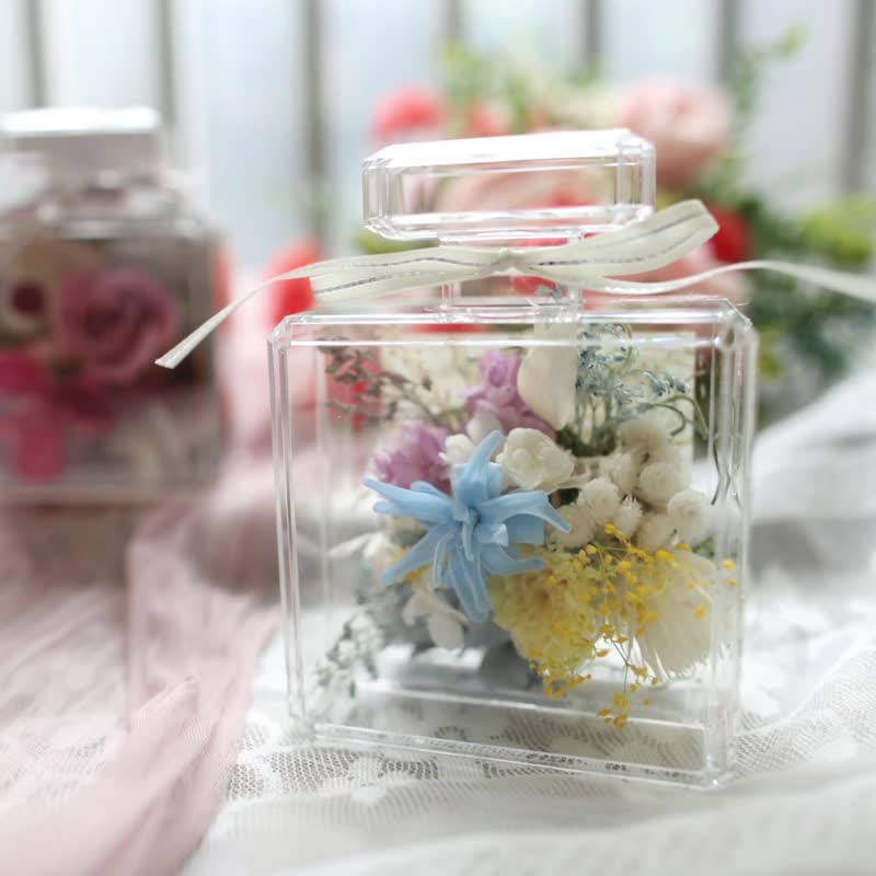 永生花洁净光透香水花瓶 - 干燥花/捧花 - 植物．花 粉红色