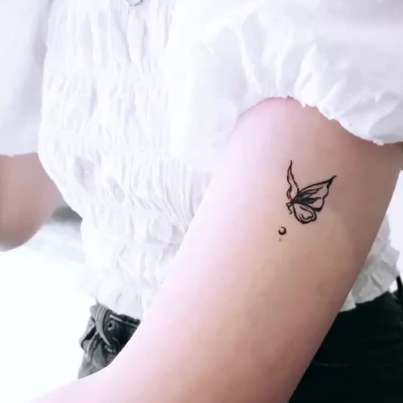 蝴蝶的语言设计款刺青贴纸/预购 - 纹身贴 - 其他材质 
