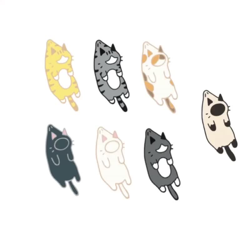 猫咪系列 胸针徽章 珐琅饰品 - 胸针 - 其他金属 多色