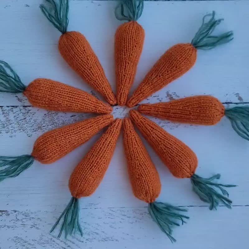 Carrot Knitted Stuffed toys. Newborn photo props. Baby. Easter. - 婴儿饰品 - 羊毛 橘色