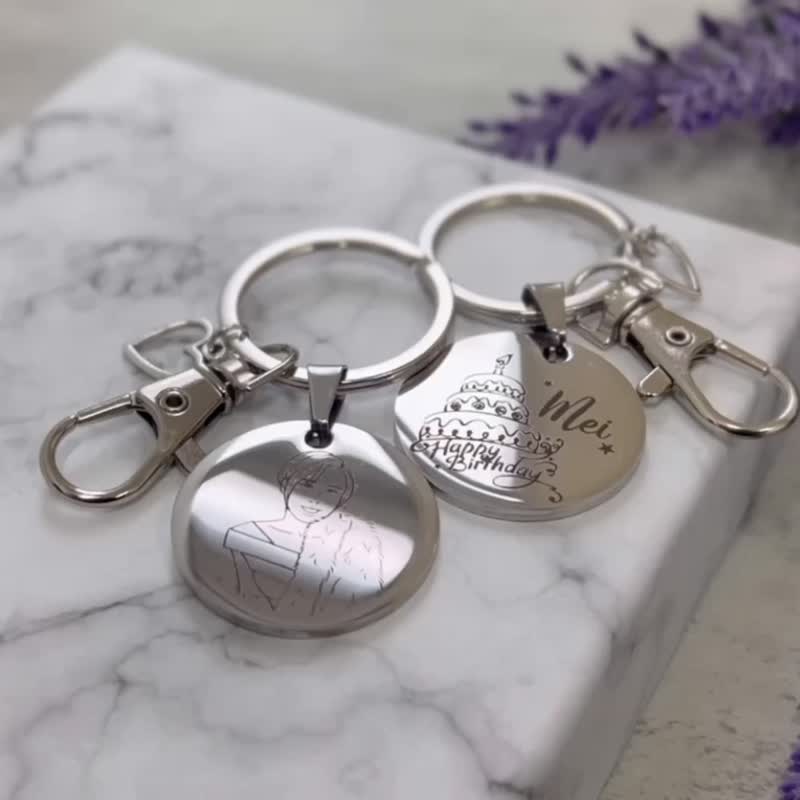 【香港制作】优惠活动中|不锈钢相片匙扣|纪念日礼物|情人节礼物 - 钥匙链/钥匙包 - 不锈钢 