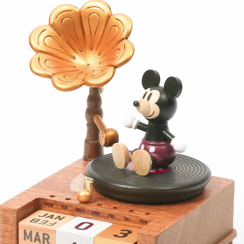 【米奇】迪士尼 Disney 音乐万年历 桌历 日历 | Wooderful life - 年历/台历 - 木头 多色