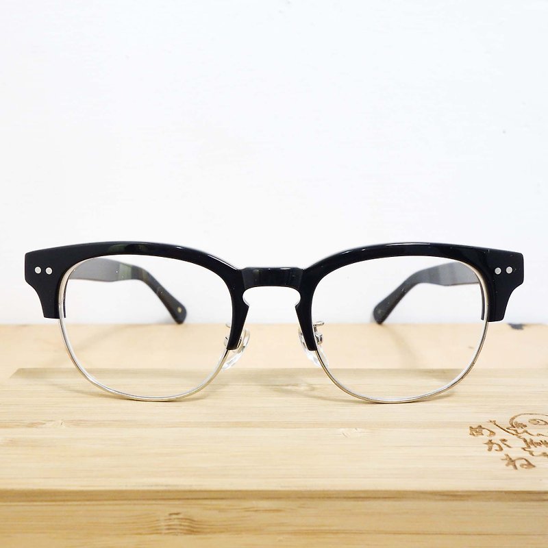 日本手工眉框 百搭黑 意大利板材 - 眼镜/眼镜框 - 其他材质 黑色