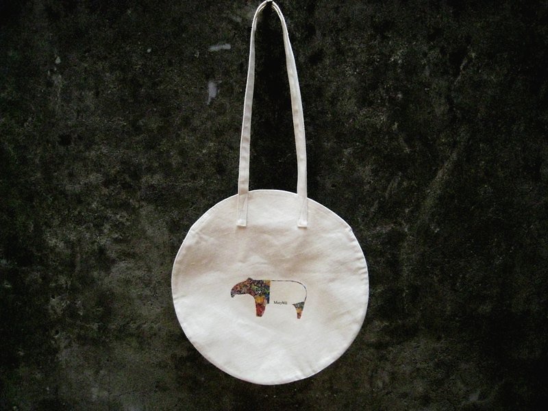 MaryWil圆形小文青环保袋-彩色马来貘 - 其他 - 其他材质 白色