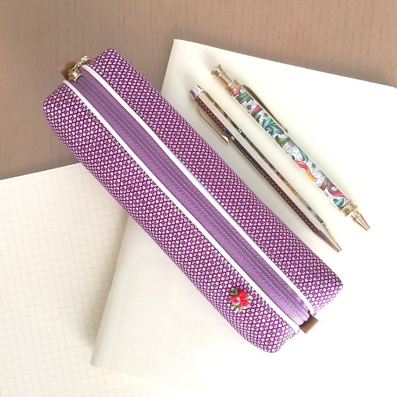 和文様ペンケース【正絹】 - 铅笔盒/笔袋 - 其他材质 紫色