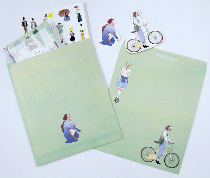 甜蜜生活 女孩包装纸袋/信封 贰号款（4入） - 信封/信纸 - 纸 绿色