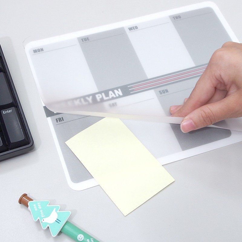 【欧士OSHI】鼠标垫-灰 办公桌收纳 便利贴收纳 开学 生日 - 鼠标垫 - 塑料 灰色