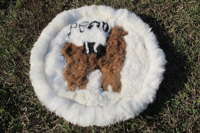 Alpaca 100% 毛料坐垫 挂毯-深咖羊驼 - 摆饰 - 其他材质 白色