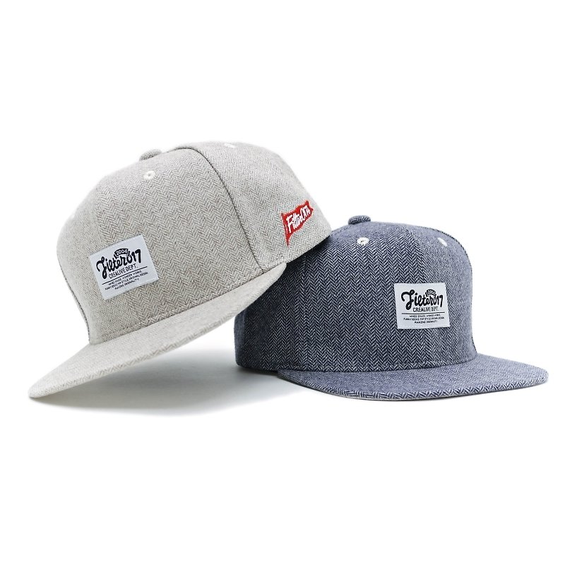 Filter017 人字纹后扣式棒球帽 - Single Jacquard Snapback Cap - W57 - 帽子 - 其他材质 