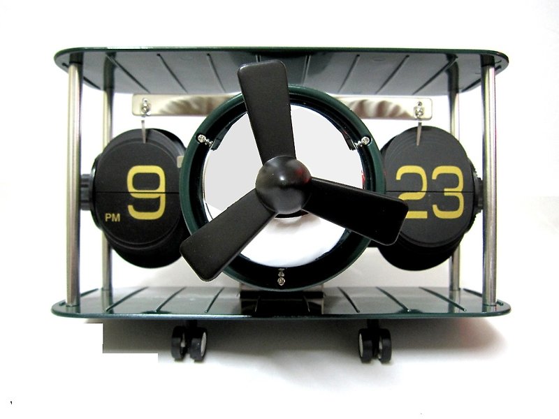 Airplane Table/Wall Flip clock 飞机形状挂墙翻页钟 (亦可放桌面) - 时钟/闹钟 - 塑料 绿色