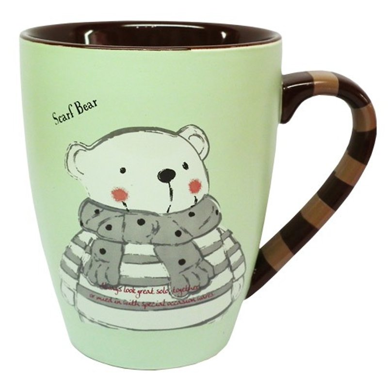 围巾暖暖熊马克杯-男熊 - 咖啡杯/马克杯 - 其他材质 