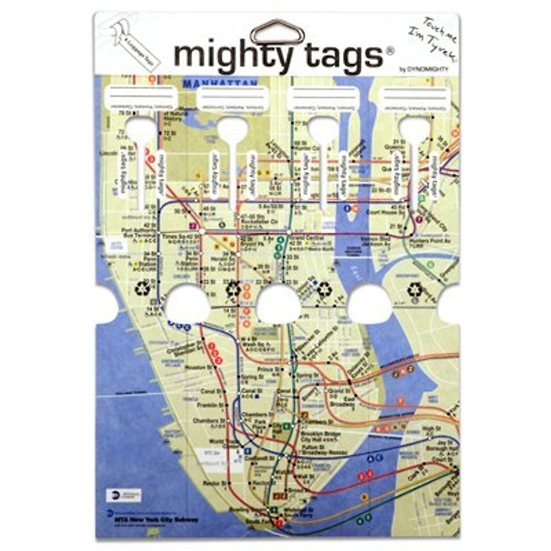 Mighty Tags(R)纸行李吊牌 NYC Subway Map (4入) - 其他 - 其他材质 多色