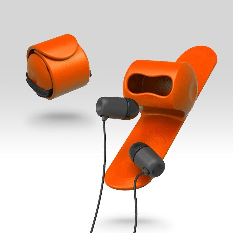 Snappy耳机卷线器-蜜糖橘 - 卷线器/电线收纳 - 硅胶 橘色