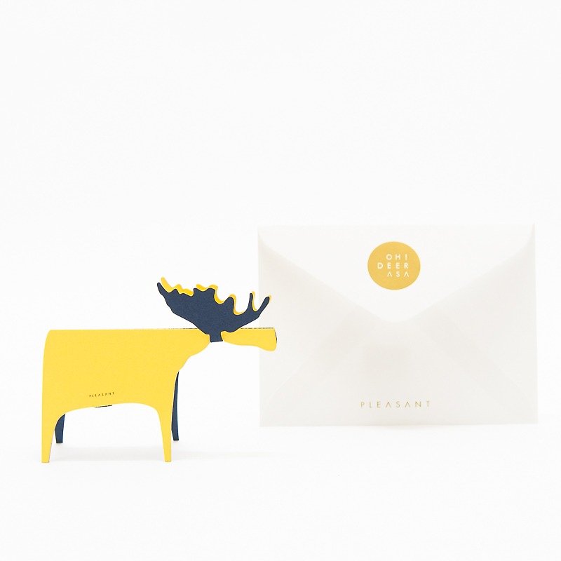 PLEASANT 纸快鹿礼卡 Deer Card Paper (黄蓝) - 立体小鹿摆饰 - 摆饰 - 纸 黄色