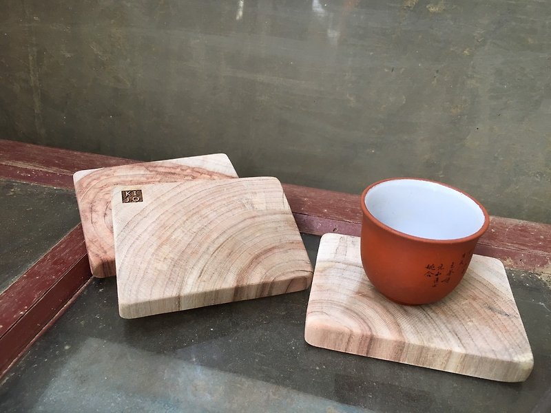 原木木作 樟木杯垫 - 基本款 - 杯垫 - 木头 咖啡色