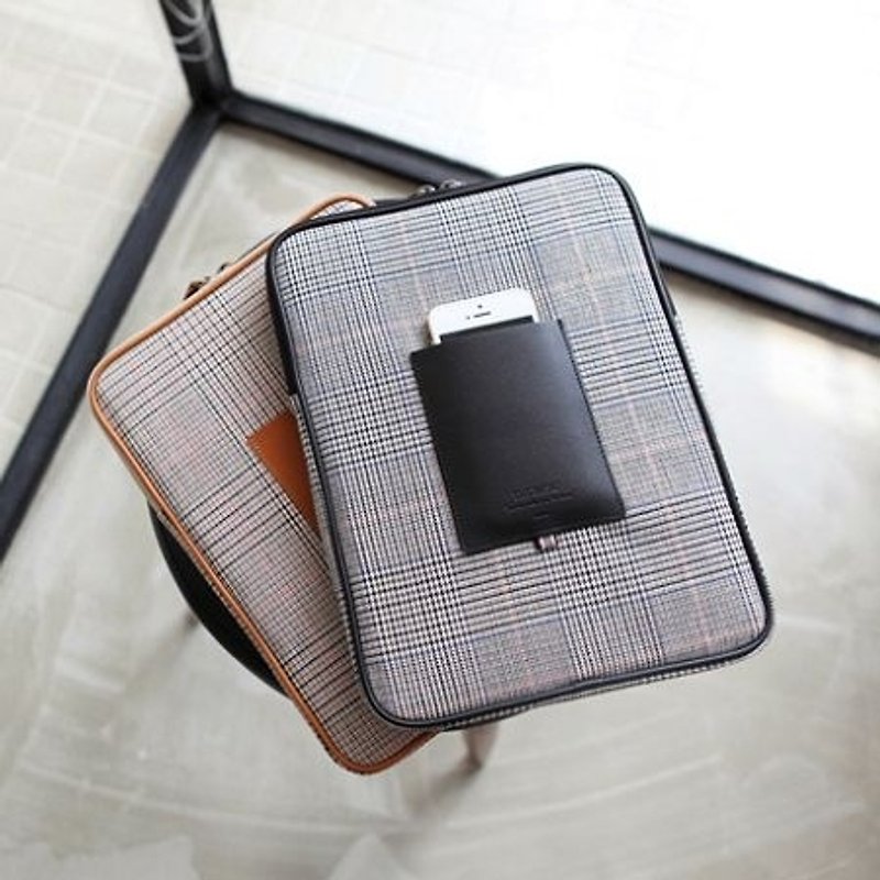Dessin x Indigo-简单生活Ver.2-Tablet帆布平板电脑收纳包-千鸟黑,IDG01322 - 平板/电脑保护壳 - 其他材质 黑色