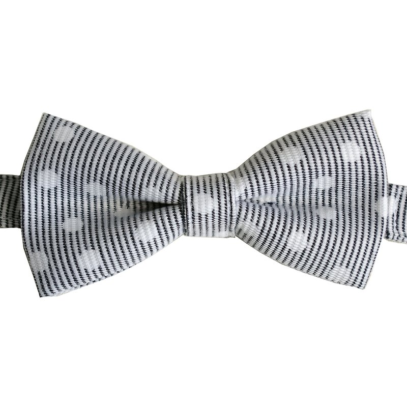 点点点领结   条纹白点 - 领带/领带夹 - 其他材质 灰色