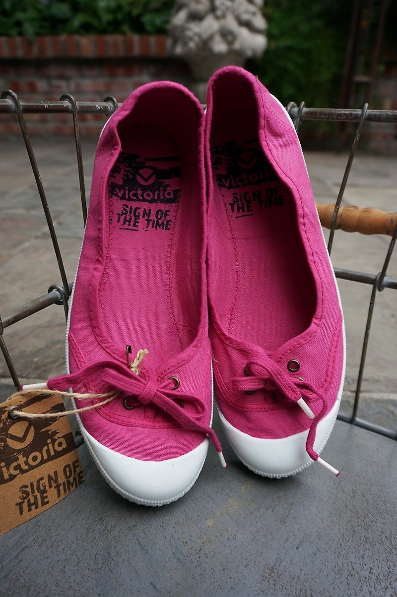 victoria西班牙国民手工鞋-桃红色FUSCIA(娃娃鞋款) 35号 - 女款休闲鞋 - 棉．麻 粉红色
