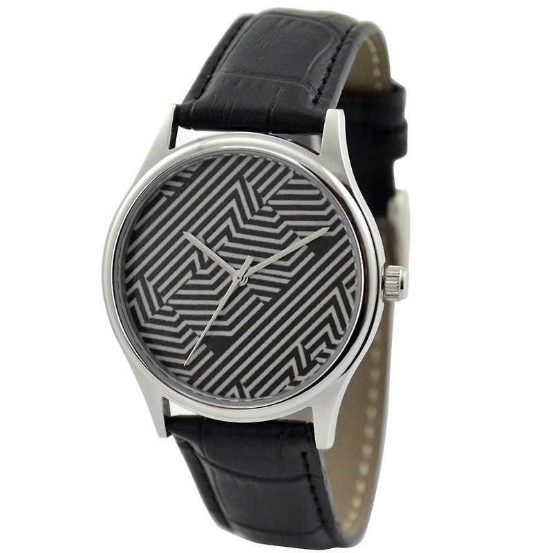 黑白线条手表 - 中性手表 - 全球包邮 - 男表/中性表 - 其他金属 灰色