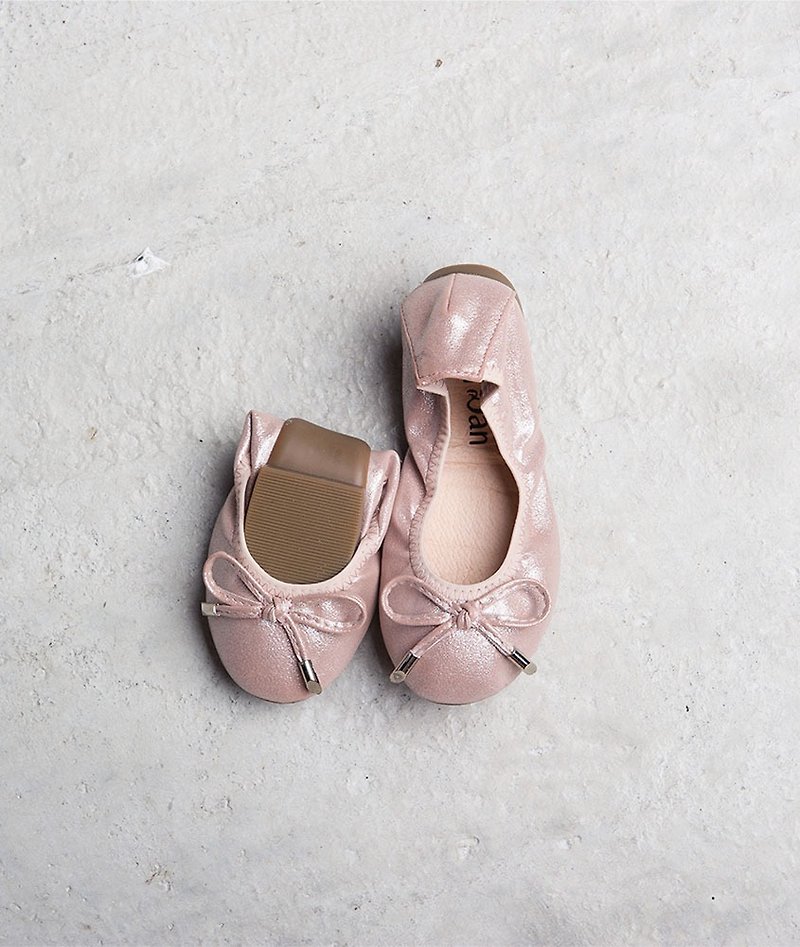 零码-【纯真女孩】折叠芭蕾舞鞋-粉红气泡(童鞋)(32) - 芭蕾鞋/娃娃鞋 - 真皮 粉红色