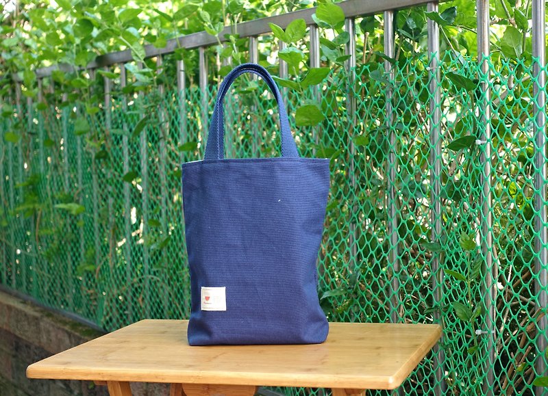 手提袋 到处跑 (小,S-size)  (长版型) - 手提包/手提袋 - 棉．麻 蓝色