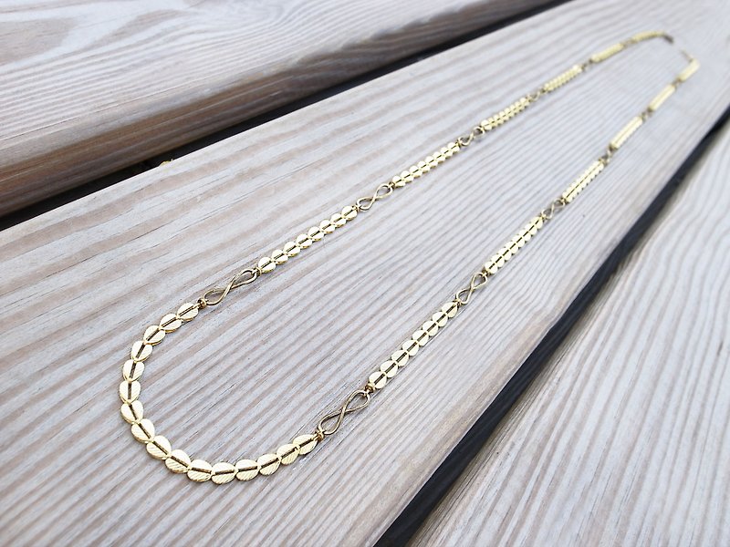 『无限围绕』 爱无限长项链  手工复古黄铜 - 长链 - 其他金属 金色