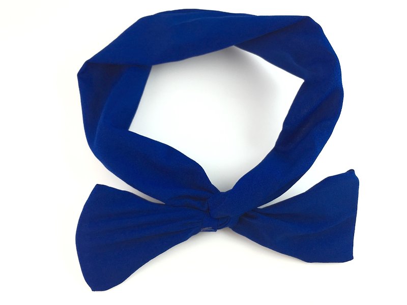 深蓝蝴蝶结发带 - 发饰 - 其他材质 蓝色