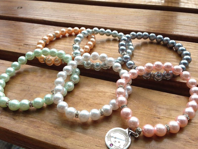 【珍珠项链】6色可选，尺寸可以定制。与定制名牌成套搭配。 - 项圈/牵绳 - 其他材质 粉红色