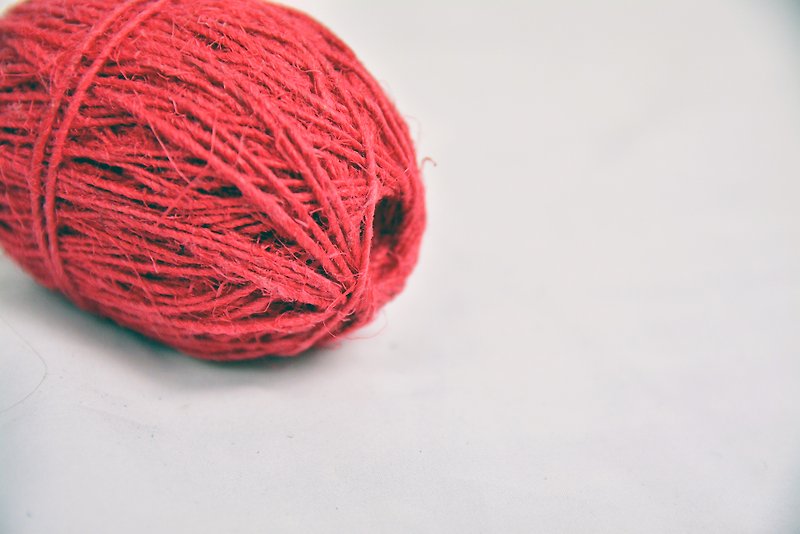 手捻麻线-红色-公平贸易 - 编织/刺绣/羊毛毡/裁缝 - 棉．麻 红色