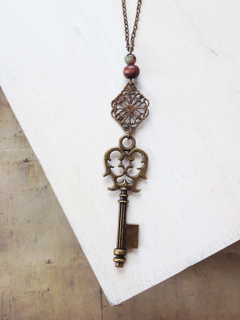 怀旧 复古 欧陆 古堡锁匙 挂饰 项链 - 项链 - 其他材质 咖啡色