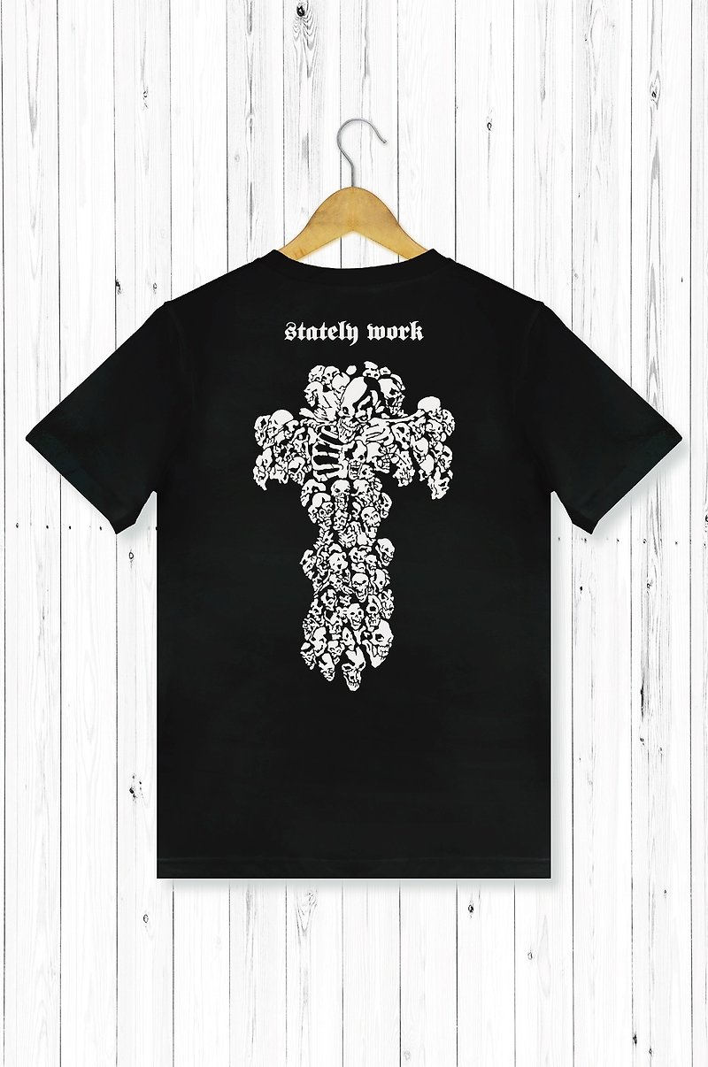 STATELYWORK十字架骷髅头T-黑-男T恤 - 男装上衣/T 恤 - 棉．麻 黑色
