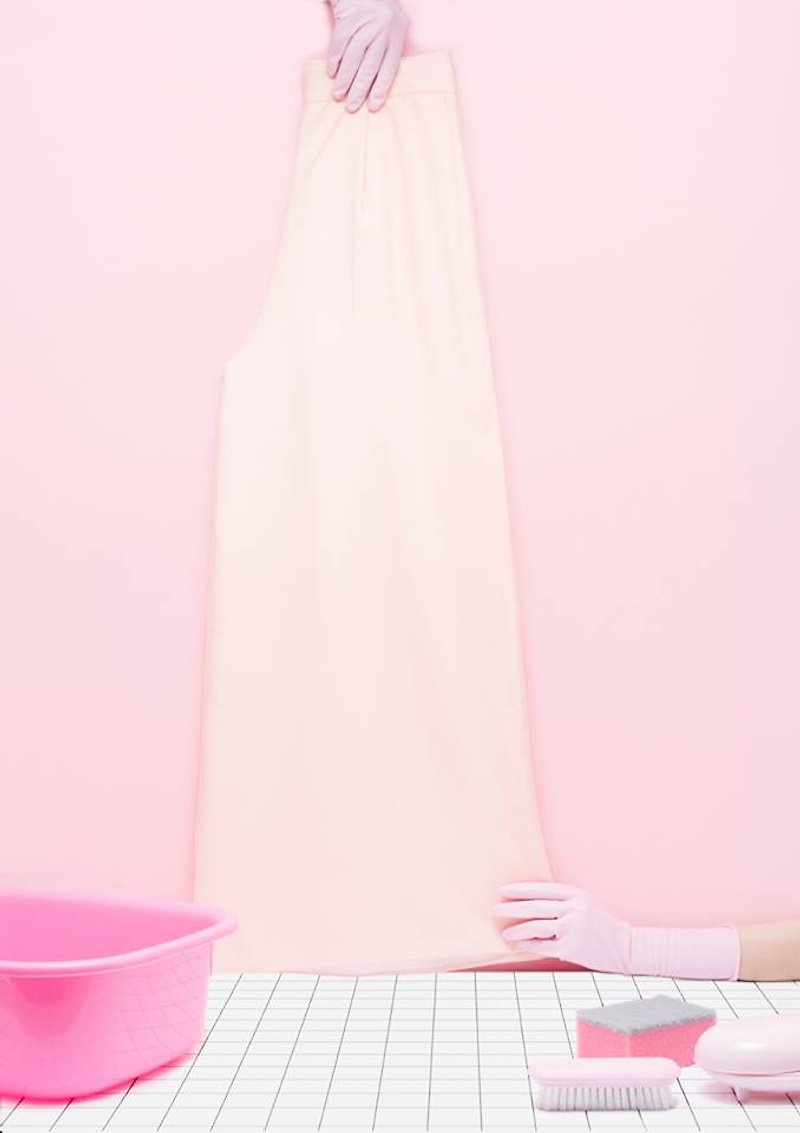 粉红长阔脚裤(白色里布) - 女装长裤 - 其他材质 粉红色