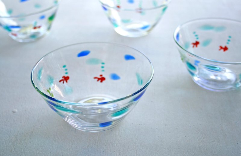 金魚の平鉢 - 浅碟/小碟子 - 玻璃 蓝色