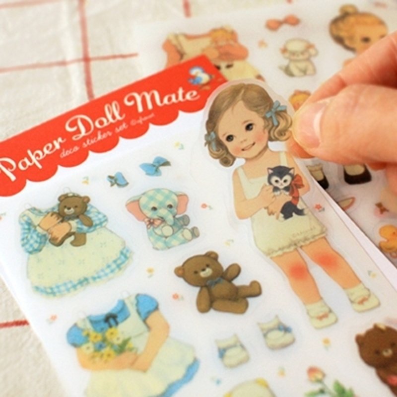 韩国Afrocat paper doll mate sticker Alice 透明纸娃娃贴纸组 年历/笔记本/年历/笔记本(６张贴纸) - 笔记本/手帐 - 塑料 